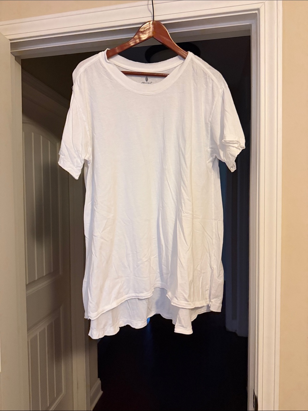 Free People White Layered Short Sleeve Tunic
